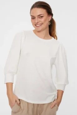 FREEQUENT FQBLOND - BLUSE MED BALLONÆRMER - HVID