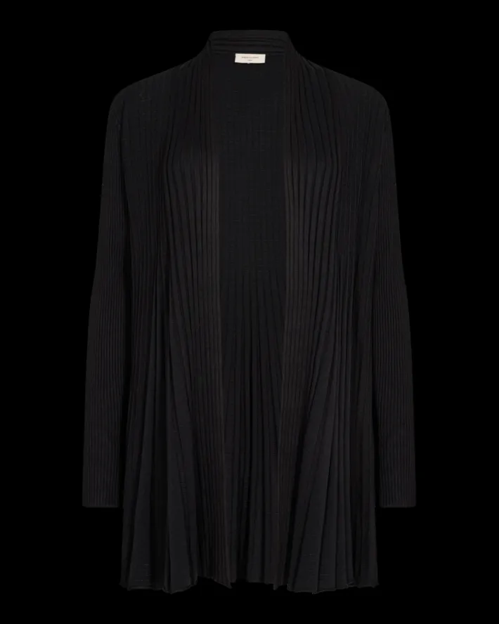 FREEQUENT FQCLAUDISSE - LANG CARDIGAN - SORT