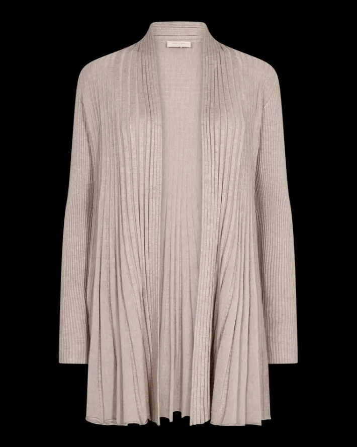 FREEQUENT FQCLAUDISSE - LANG CARDIGAN - BEIGE