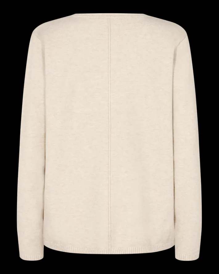 FREEQUENT FQCLAURA - PULLOVER MED V-UDSKÆRING - BEIGE