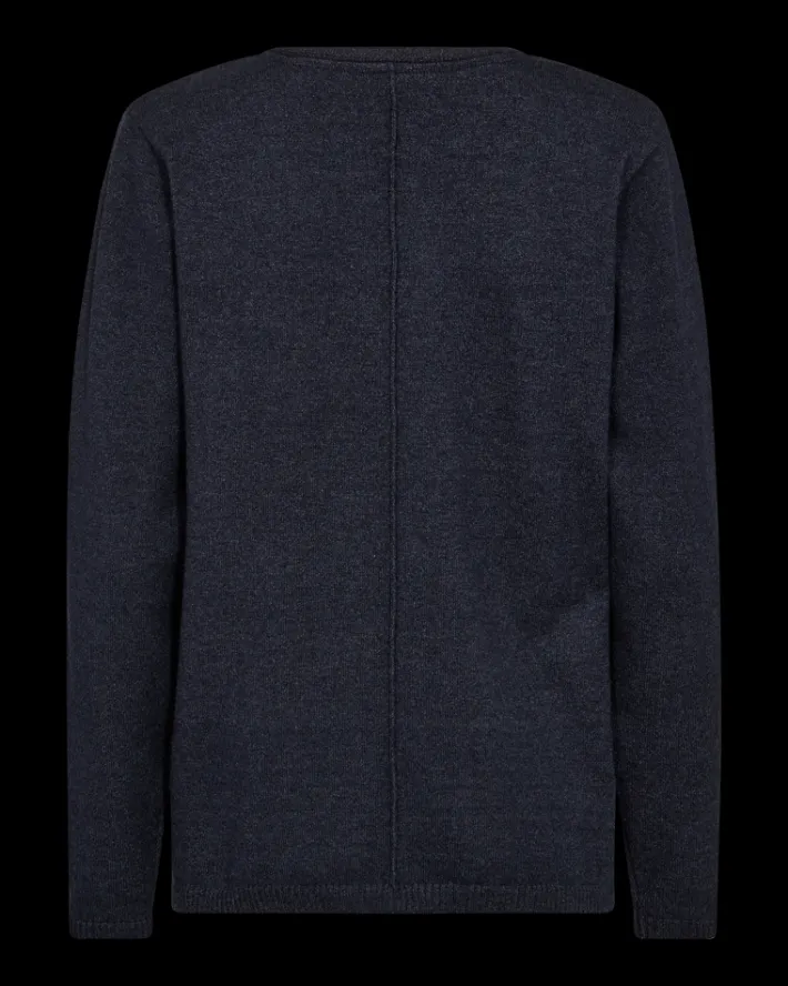 FREEQUENT FQCLAURA - PULLOVER MED V-UDSKÆRING - BLÅ