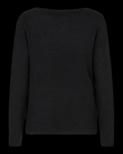 FREEQUENT FQDODO - PULLOVER MED RIBKANTER - SORT