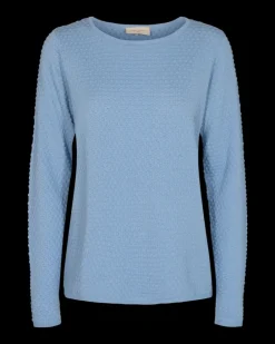 FREEQUENT FQDODO - PULLOVER MED RIBKANTER - BLÅ