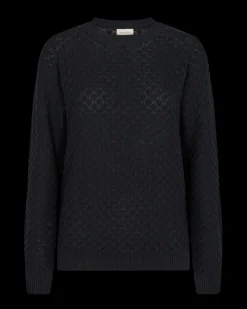 FREEQUENT FQDODO - STRIKKET PULLOVER - SORT