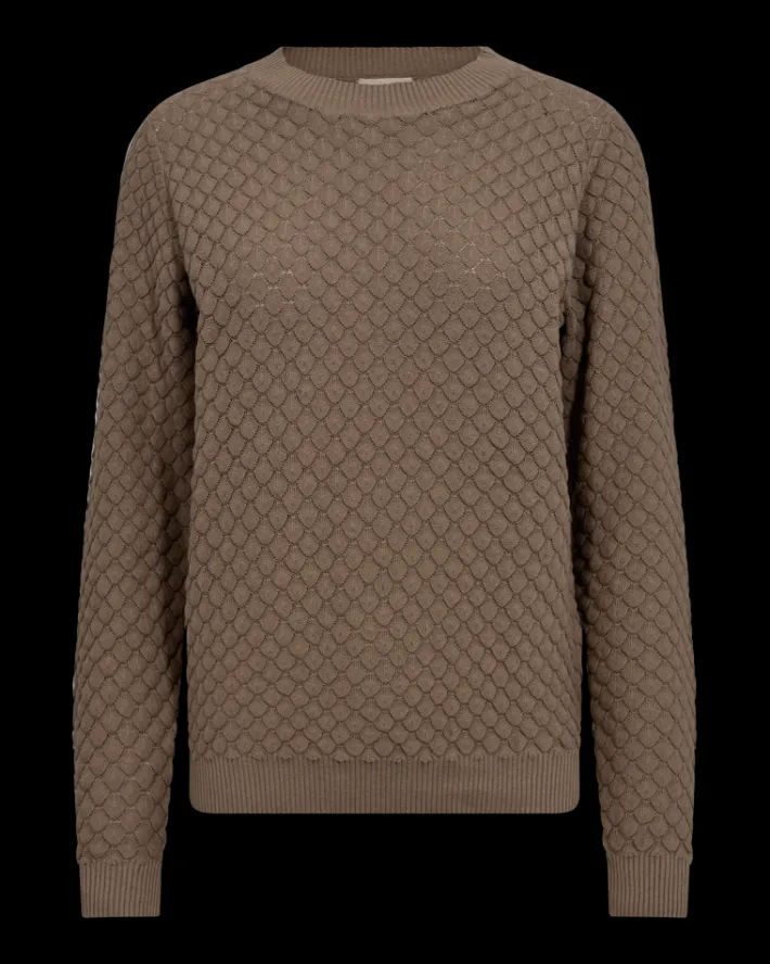 FREEQUENT FQDODO - STRIKKET PULLOVER - BRUN