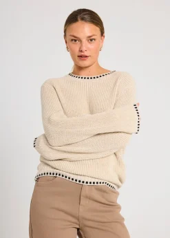 FREEQUENT FQELLIS - PULLOVER - SORT OG HVID