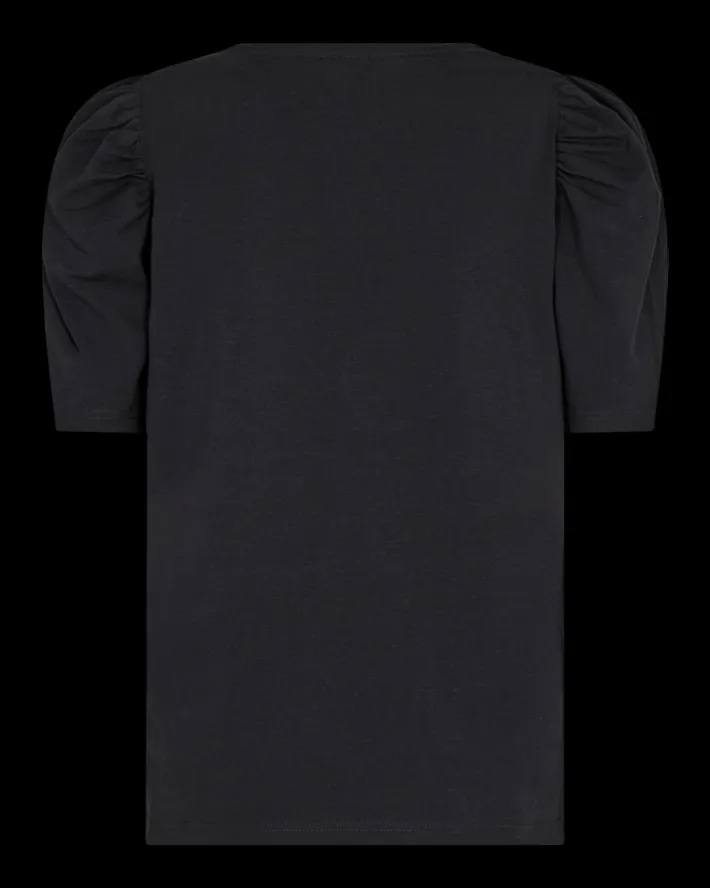 FREEQUENT FQFENJA - T-SHIRT MED PUFÆRMER - SORT