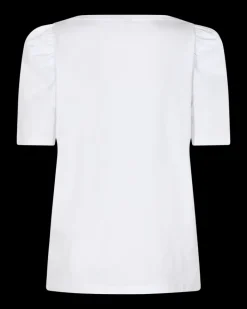 FREEQUENT FQFENJA - T-SHIRT MED PUFÆRMER - HVID