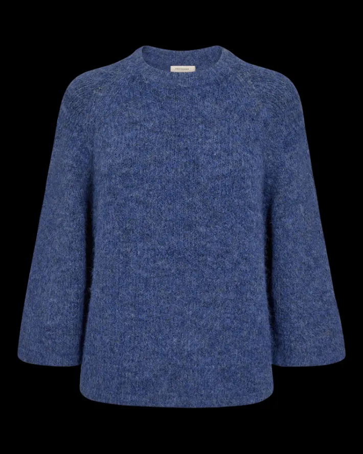 FREEQUENT FQGRSLULU - PULLOVER - BLÅ OG LILLA