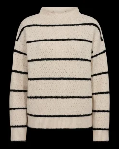 FREEQUENT FQHARA - PULLOVER - HVID OG SORT