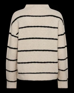 FREEQUENT FQHARA - PULLOVER - HVID OG SORT
