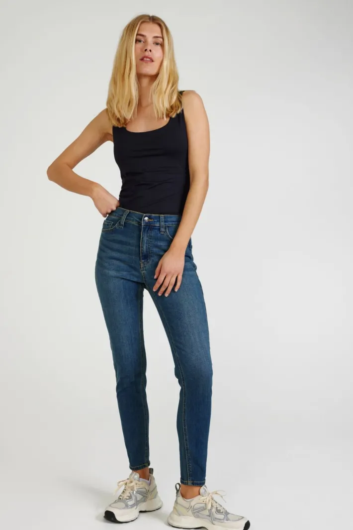 FREEQUENT FQHARLOW - TÆSIDDENDE JEANS - BLÅ