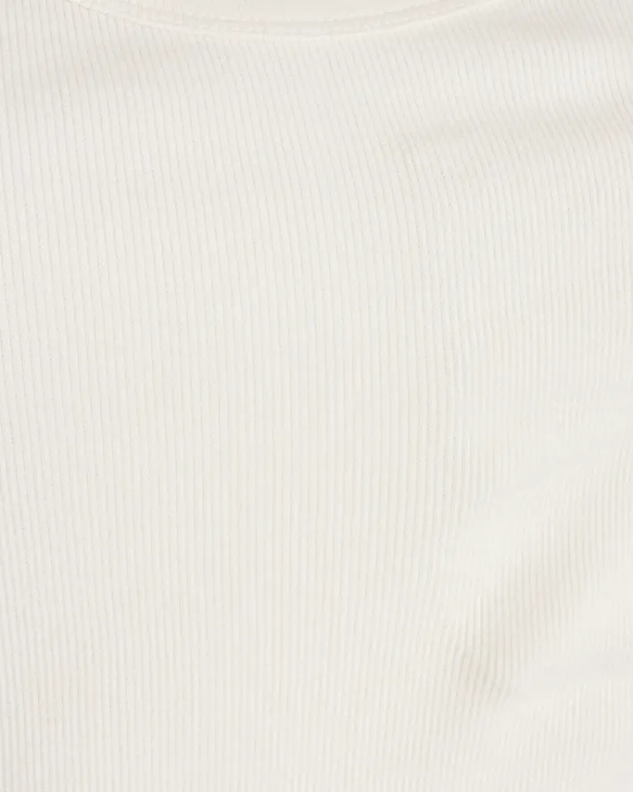 FREEQUENT FQHI - RIBSTRIKKET TOP - HVID