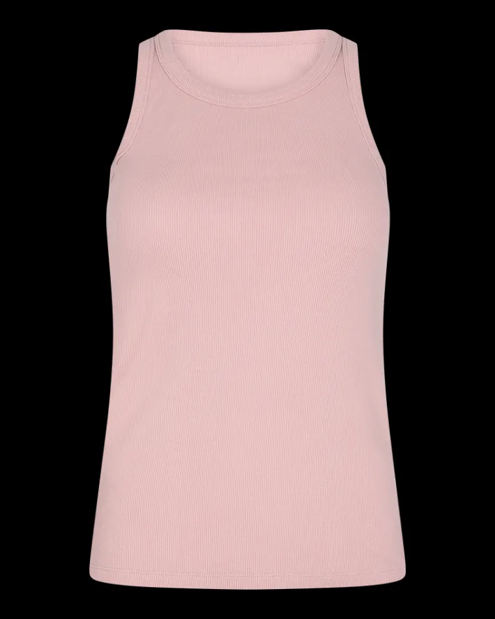 FREEQUENT FQHI - RIBSTRIKKET TOP - ROSA
