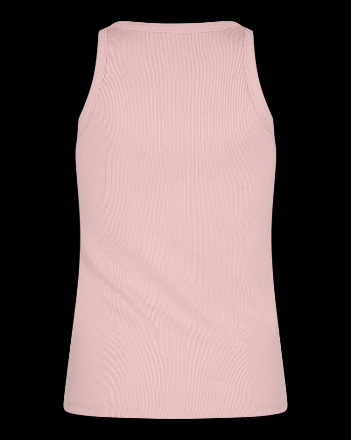 FREEQUENT FQHI - RIBSTRIKKET TOP - ROSA