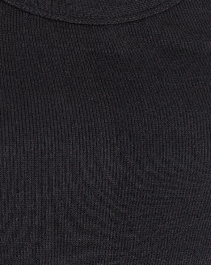 FREEQUENT FQHI - RIBSTRIKKET TOP - SORT