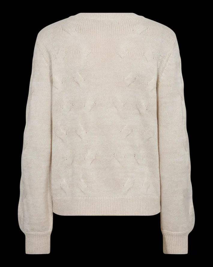 FREEQUENT FQJAZZ - STRIKKET CARDIGAN - BEIGE