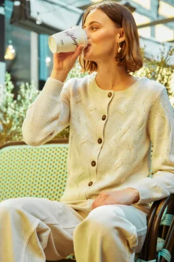 FREEQUENT FQJAZZ - STRIKKET CARDIGAN - BEIGE