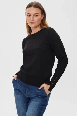 FREEQUENT FQKATIE - FINSTRIKKET PULLOVER - SORT