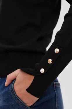 FREEQUENT FQKATIE - FINSTRIKKET PULLOVER - SORT