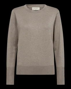 FREEQUENT FQKATIE - FINSTRIKKET PULLOVER - BRUN