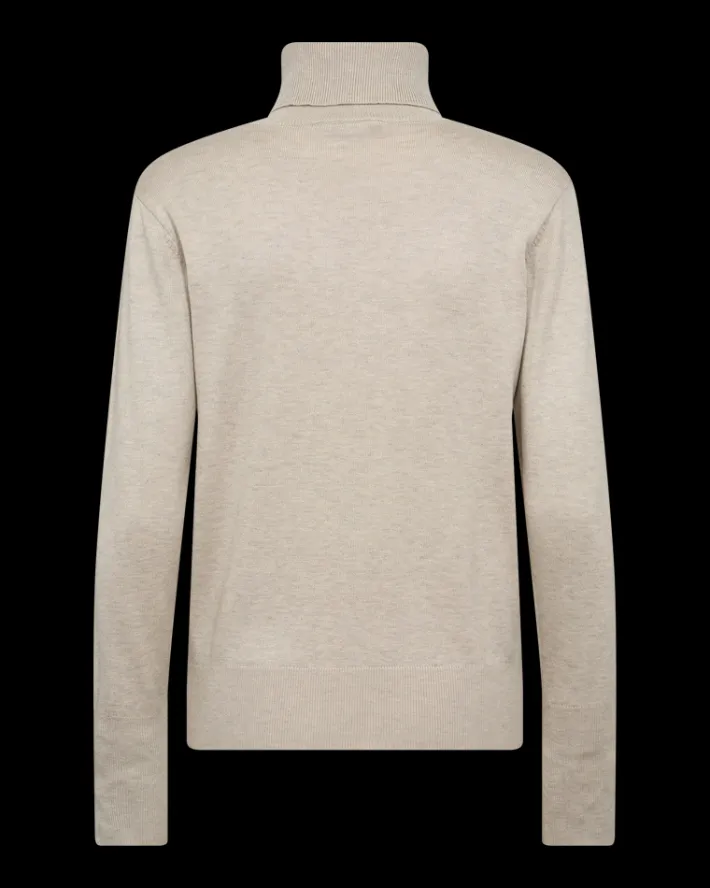 FREEQUENT FQKATIE - FINSTRIKKET RULLEKRAVE - BEIGE