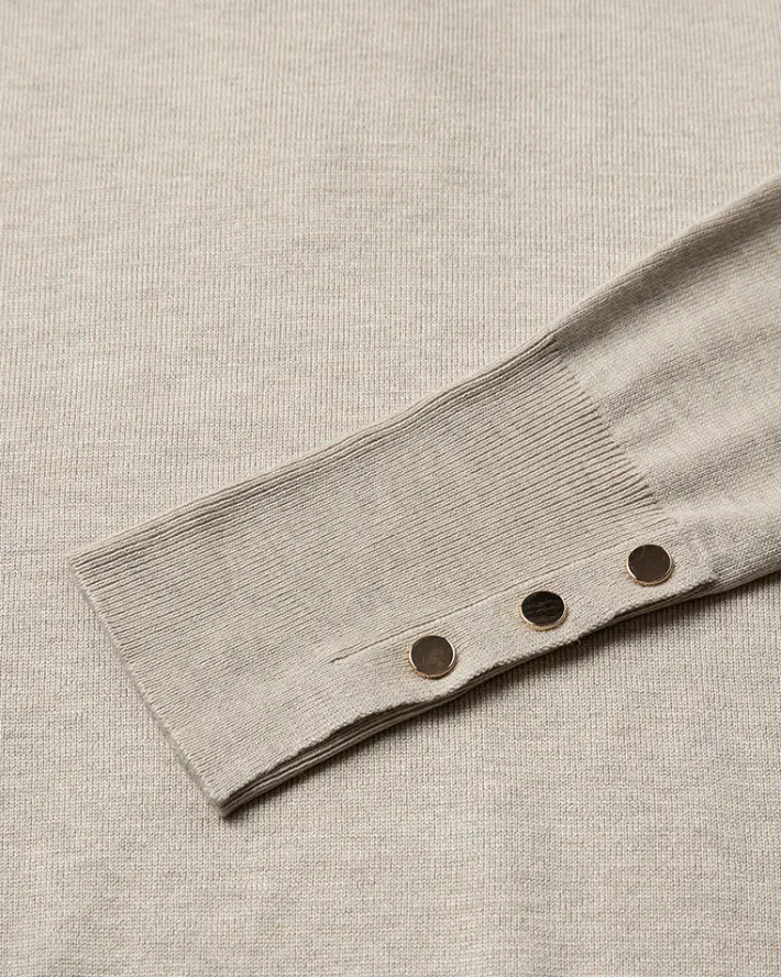 FREEQUENT FQKATIE - FINSTRIKKET RULLEKRAVE - BEIGE
