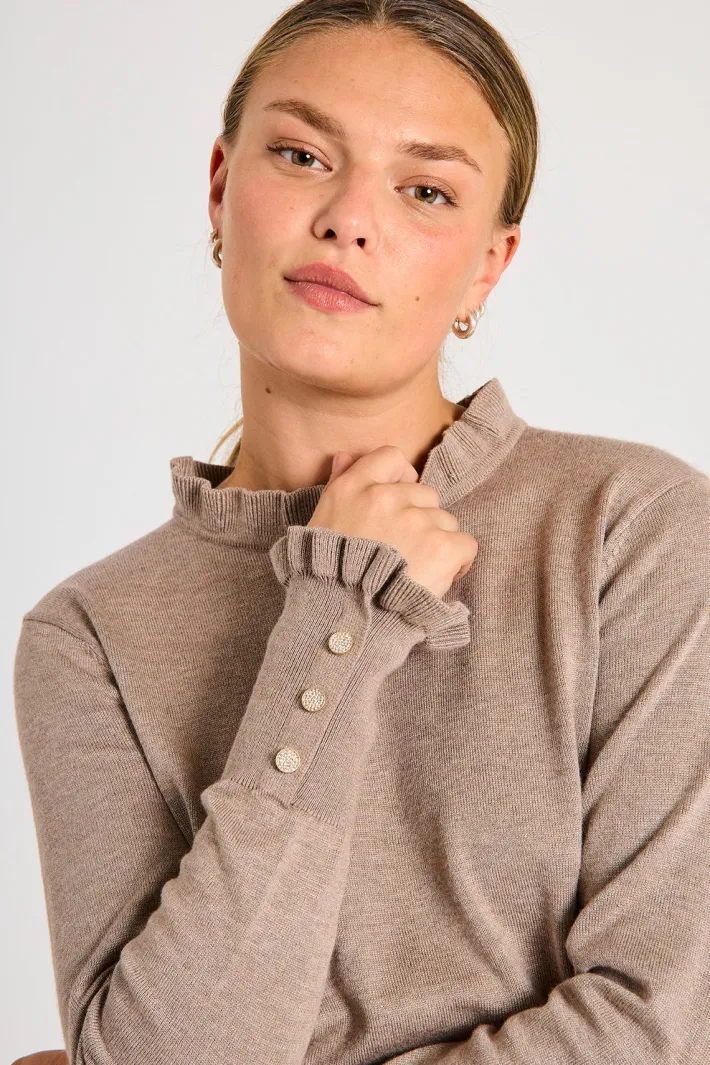 FREEQUENT FQKATIE - PULLOVER - BEIGE