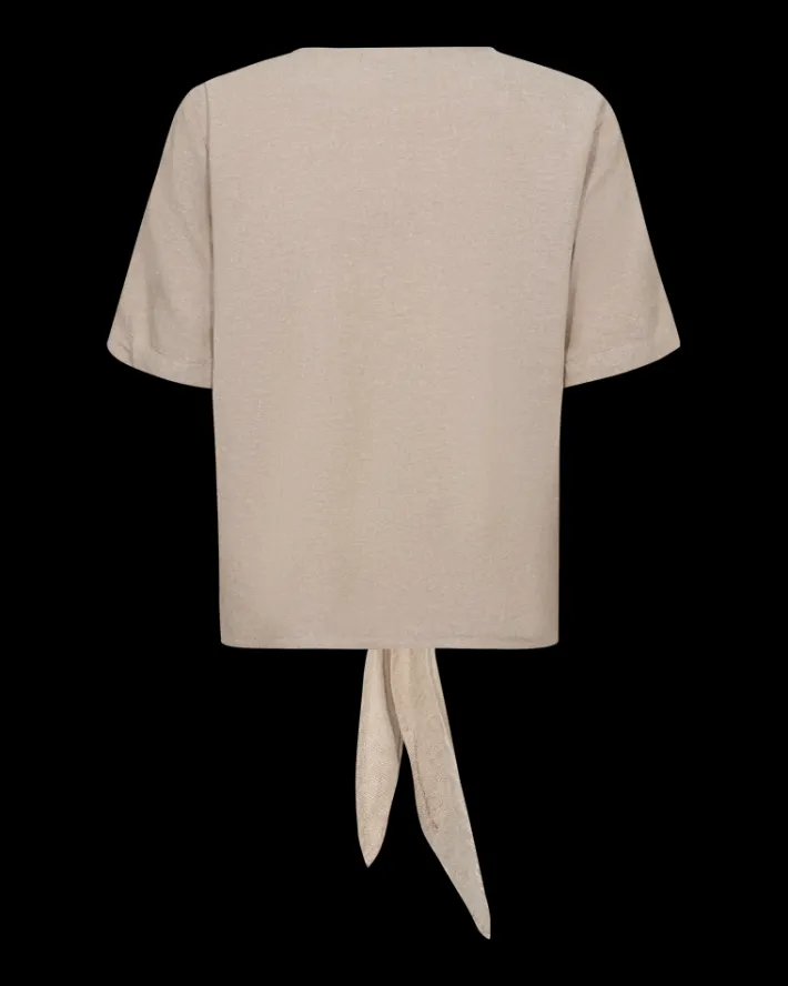 FREEQUENT FQLAVA - BLUSE I HØRBLANDING - BEIGE