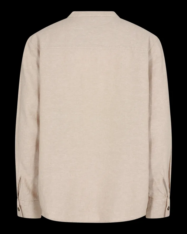 FREEQUENT FQLAVA - HØRSKJORTE MED V-HALS - BEIGE