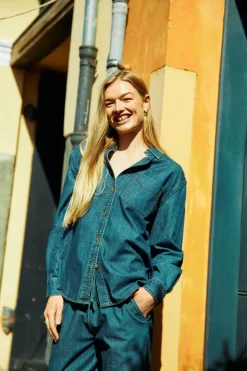 FREEQUENT FQLISEA - DENIMSKJORTE - BLÅ