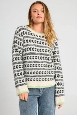 FREEQUENT FQLOUISA - PULLOVER - SORT OG HVID