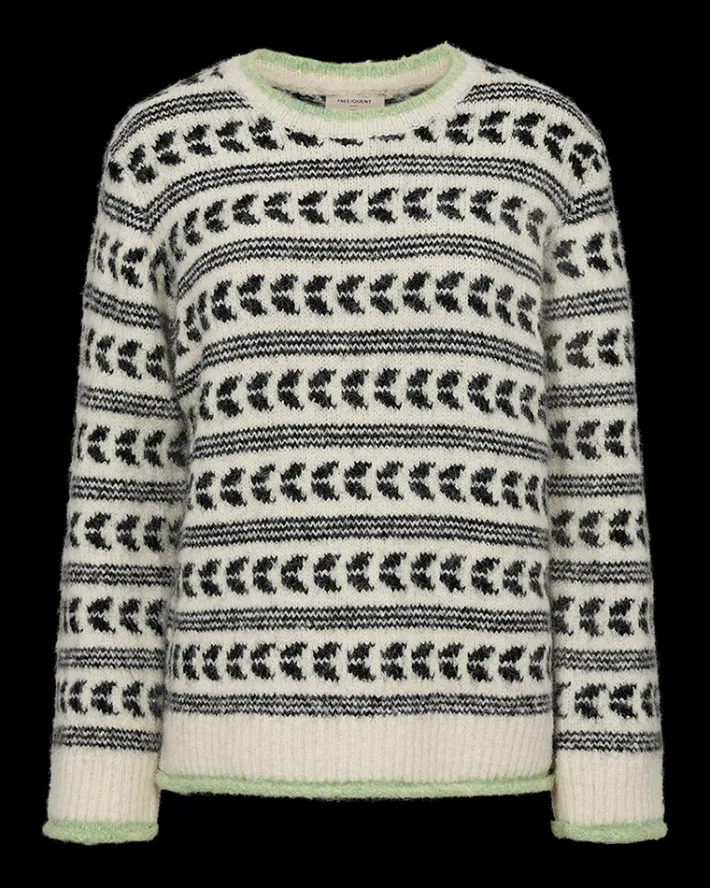 FREEQUENT FQLOUISA - PULLOVER - SORT OG HVID