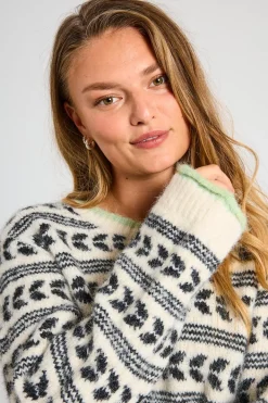FREEQUENT FQLOUISA - PULLOVER - SORT OG HVID