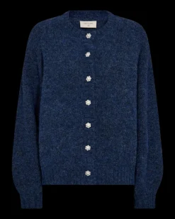 FREEQUENT FQLOUISA - STRIKKET CARDIGAN - BLÅ