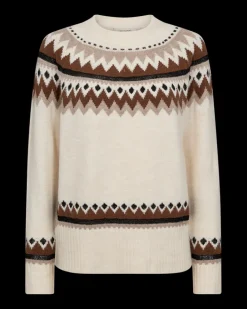 FREEQUENT FQMAYFAIR - PULLOVER - BRUN OG BEIGE