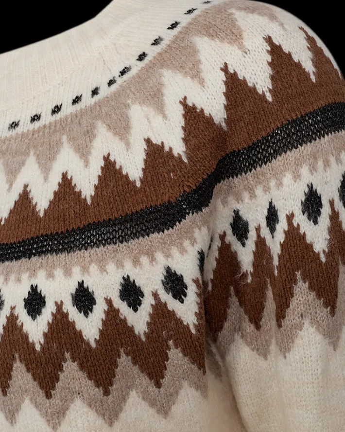 FREEQUENT FQMAYFAIR - PULLOVER - BRUN OG BEIGE