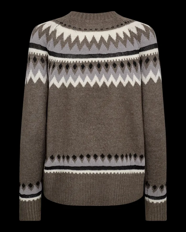 FREEQUENT FQMAYFAIR - PULLOVER - GRÅ OG BRUN