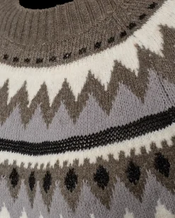 FREEQUENT FQMAYFAIR - PULLOVER - GRÅ OG BRUN