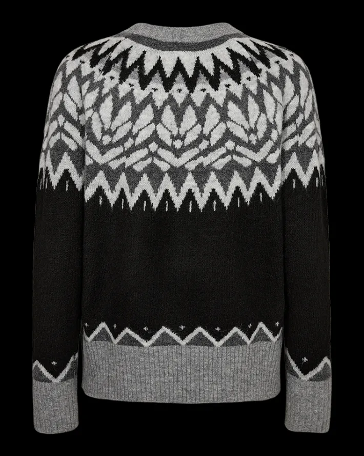 FREEQUENT FQMERLA - PULLOVER - GRÅ OG SORT