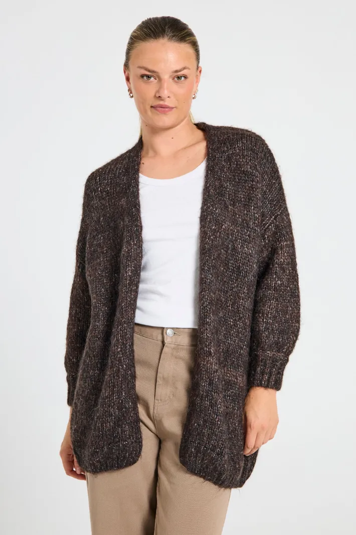FREEQUENT FQMIA - CARDIGAN - BRUN