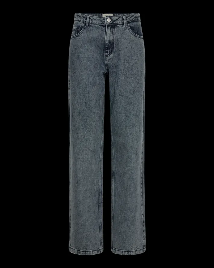 FREEQUENT FQMIDDE - JEANS - BLÅ OG HVID