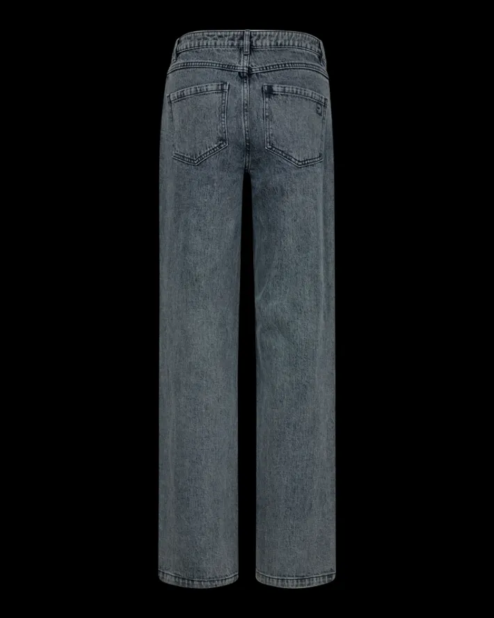 FREEQUENT FQMIDDE - JEANS - BLÅ OG HVID