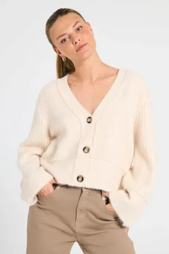 FREEQUENT FQMONEY - CARDIGAN - BEIGE