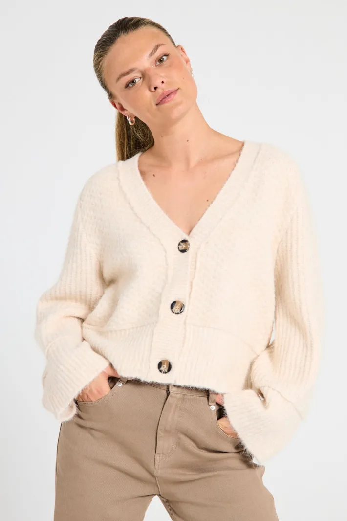 FREEQUENT FQMONEY - CARDIGAN - BEIGE