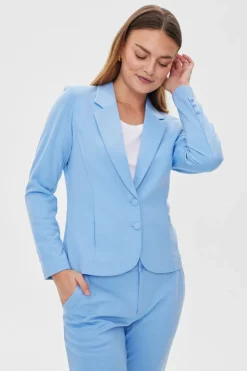 FREEQUENT FQNANNI - FIGURSYET BLAZER - BLÅ