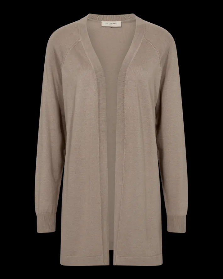 FREEQUENT FQPLAIN - CARDIGAN - BEIGE