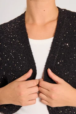 FREEQUENT FQSIGGY - CARDIGAN - BRUN OG SORT