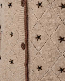 FREEQUENT FQSTOKKE - CARDIGAN - BRUN OG BEIGE