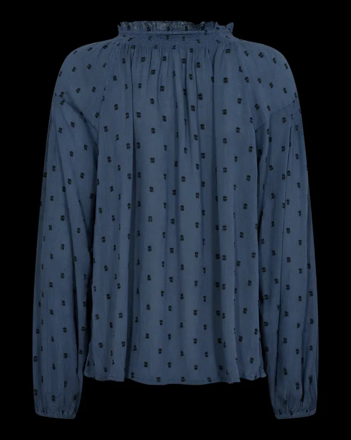 FREEQUENT FQVIOLET - BLUSE - BLÅ,SORT